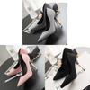 High Heels For Women With Metal Accents And Pointed Toe For Office And Nightclub Wear