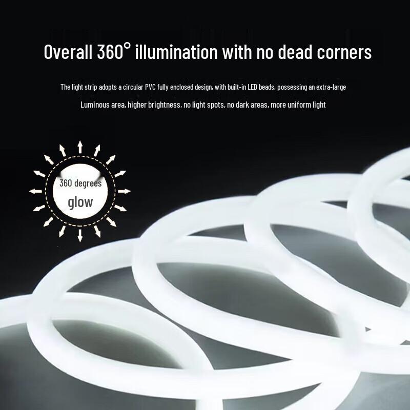 Круглая водонепроницаемая светодиодная неоновая лента Beigong 360 градусов