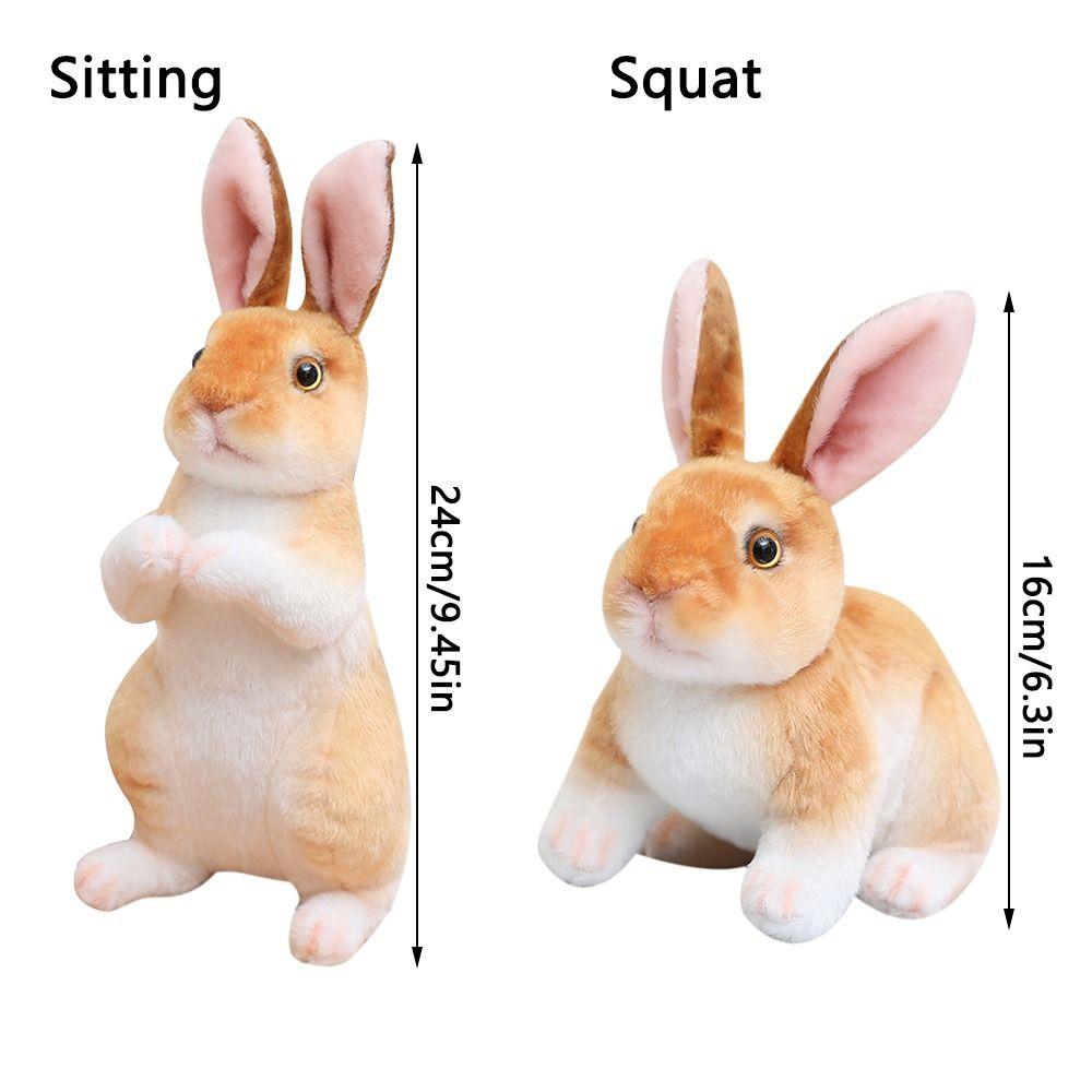 Kids Birthday Kawaii Rabbit Plush Toy Simulation Long Ears Rabbit Lifelike Animal Stuffed Doll Toys