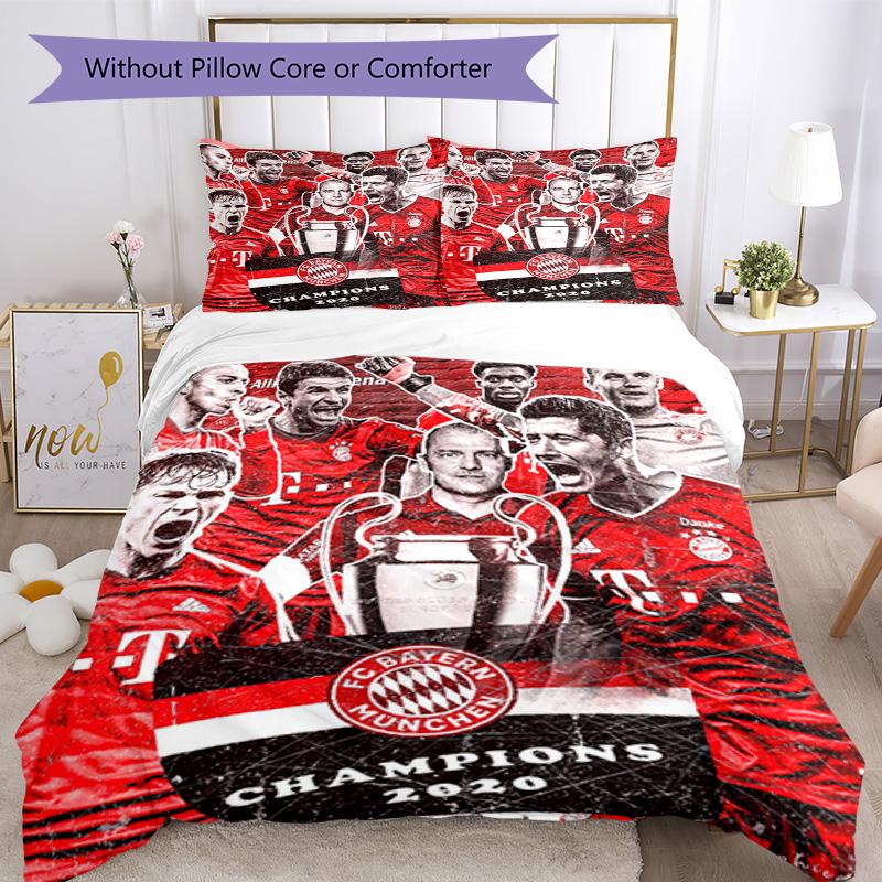 Bayern Munich Bedding Set Breathable Duvet Cover with Pillowcases Decorative Bed Linen for Bedroom Home Decoration Birthday Gift