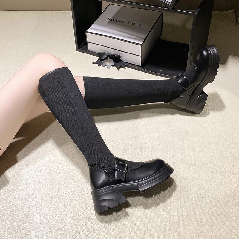 Осень Зима Женские Ботильоны Однотонные Круглый Носок Новинка 2024 Горячая Распродажа Модные Нескользящие Для Улицы Женские Ботинки Botines Mujer