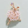 Элегантная брошь из смолы с цветком для балета для девочек, булавка для шали с лацканами, блестящие стразы, пальто, кардиган, сумка, значок, модные аксессуары