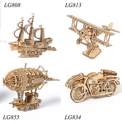3D деревянный пазл самолет головоломка дирижабль самосборка трехколесный велосипед модель лодки DIY океан парусник игрушка набор для рукоделия