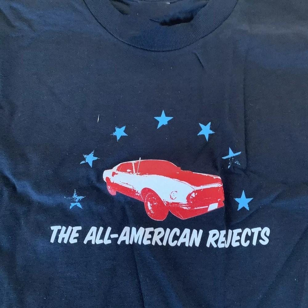 Футболка с графическим принтом группы The All-American Rejects, подарок для фаната, темно-синяя, унисекс