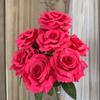 Artificial Roses 9 Heads Bridal Bouquet Fake Flowers for Centerpieces Wedding Decoration