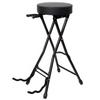Yeziner Guitar Chair, Folding Guitar Stand Stool with Holder, High Seat, Black, Thick Cushion, Suitable for Guitarists, Singers, and Pianists,