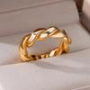 Stainless Steel Rings for Women Men Gold Color Engagement Wedding Party Ring Female Male Finger Jewelry Birthday Gift 2024 Trend