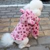 Soft Leopard Dog Coat Jacket Warm Winter Pet Dog Clothes Warm Pet Hoodie Coat Autumn