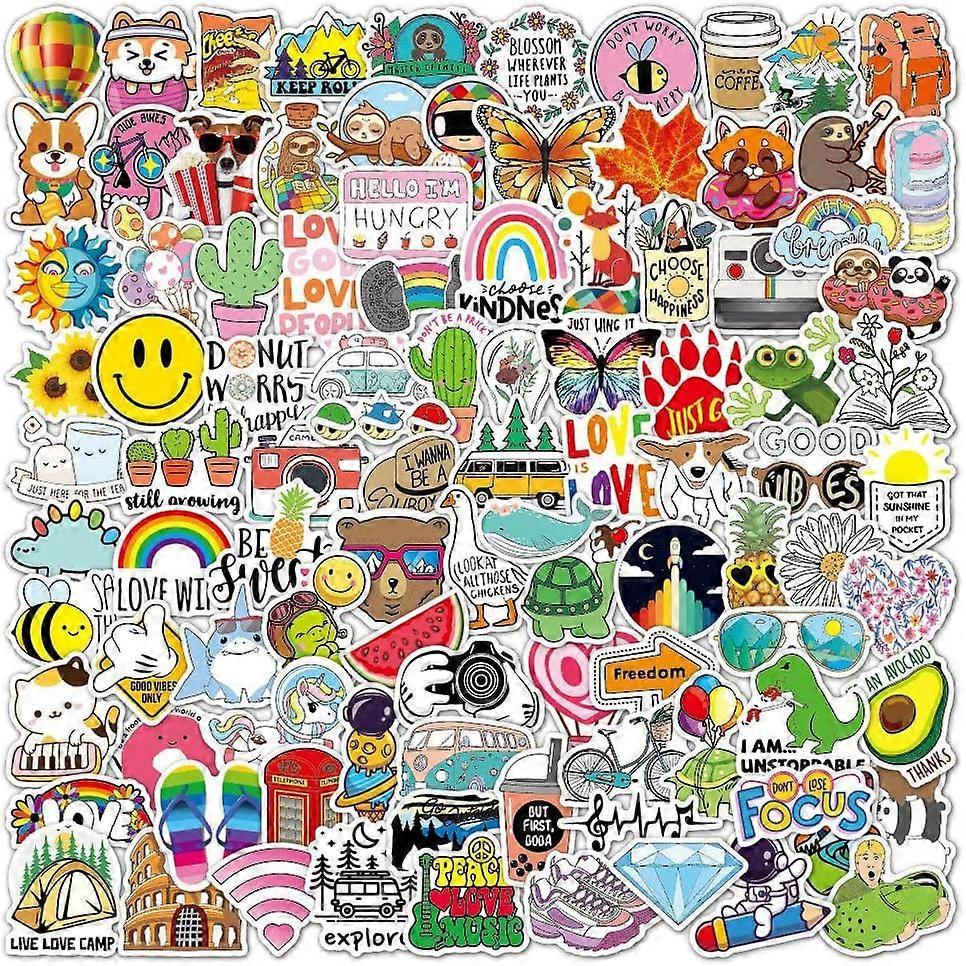 100 Aesthetic Stickers, Laptop Stickers for Skateboards, Guitars