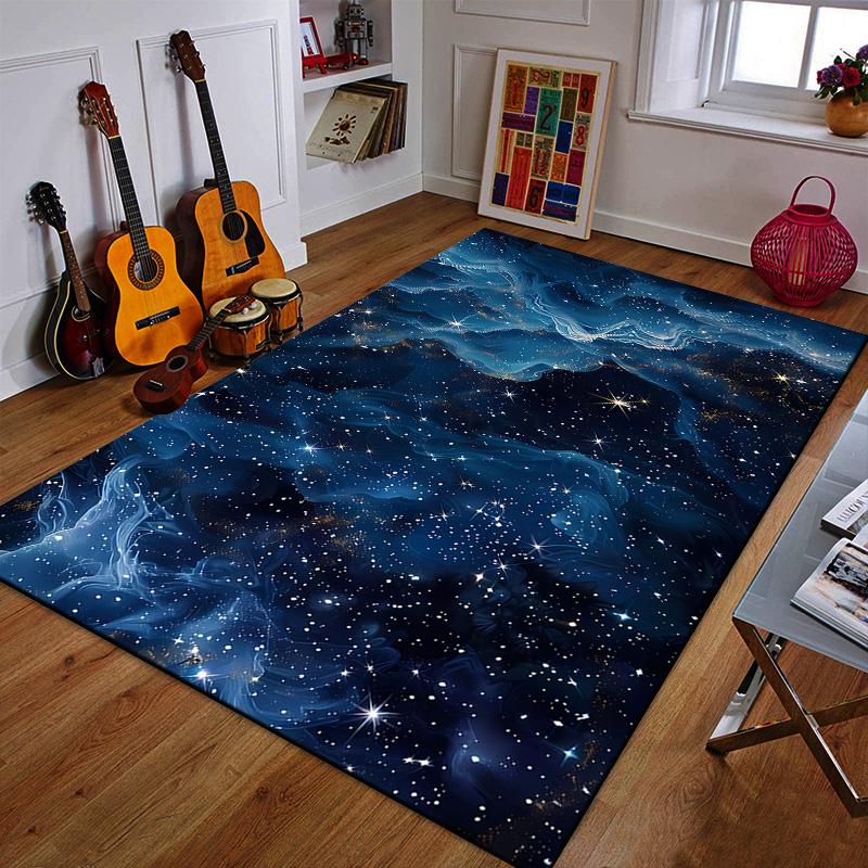 "Starry Night Galaxy Pattern Design" Patterned carpet a non slip rug suitable for all seasons and any setting, gift