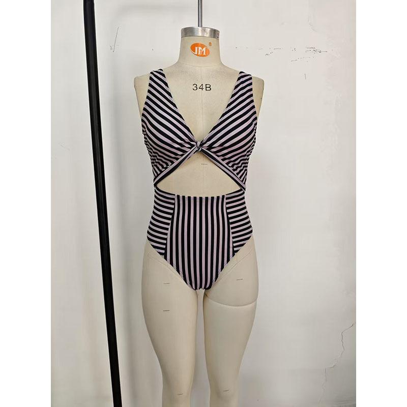 Полосатый цельный купальник, винтажный купальник, женский купальный костюм с v-образным вырезом, женский летний пляжный костюм, боди