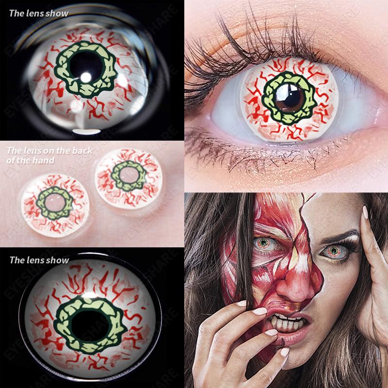 1Pair Anime Color Contact Lenses for Eyes Yearly Red Lenses Black White Lenses Halloween Eye Lens Cosplay Eye Contacts