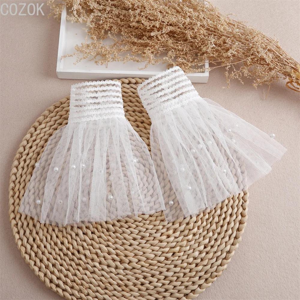 DIY Detachable Cuffs Cuff Extension Embroidery Lace Daisy Fake Sleeves Elastic Wild Wrist Pleated Organ Lolita Fake Sleeves