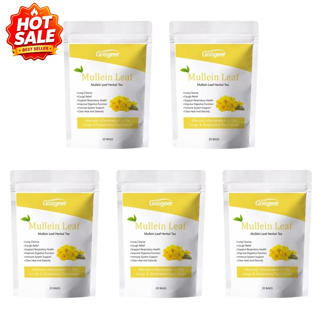 Googeer Mullein Leaf Herbal Tea Pure Natural Herbal Tea Caffeine Free Daily Wellness for Men Women 20 Tea Bags