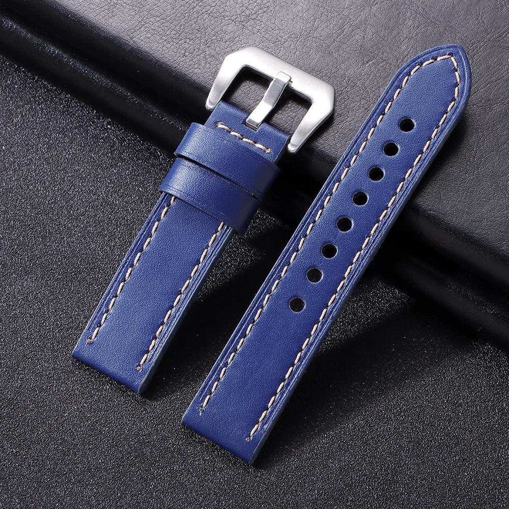 High Quality Genuine Leather Watch Band for Panerai Cowhide Oil Wax Strap Men Sport Bracelet Watchband 20mm 22mm 24mm Band Belt