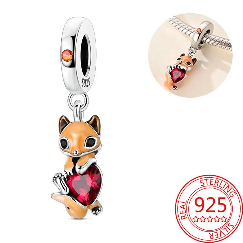 Exquisite Copper Little Monkey Embracing Red Heart Pendant Fit Bracelet Necklaces Party Pairing With Handmade Gifts