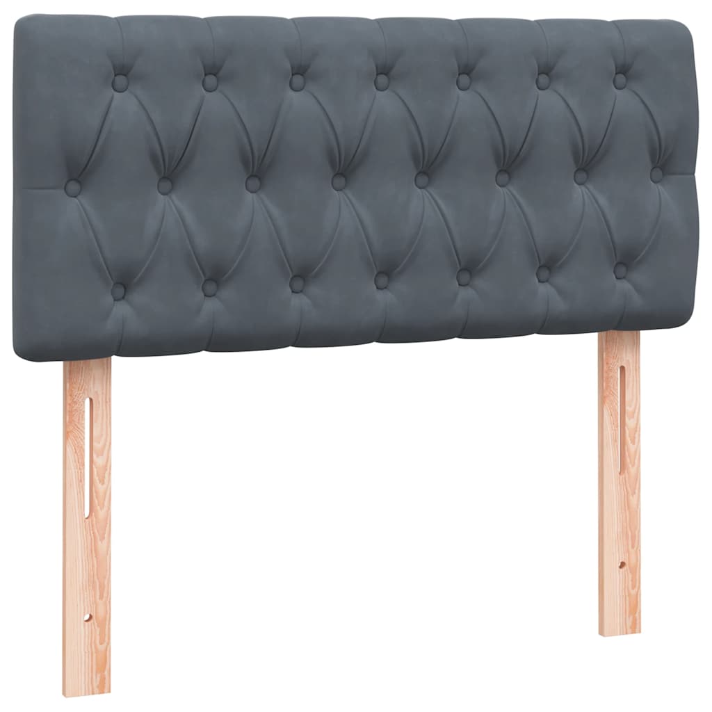 Box Spring Bed with Mattress Dark Gray 80x220 cm Velvet