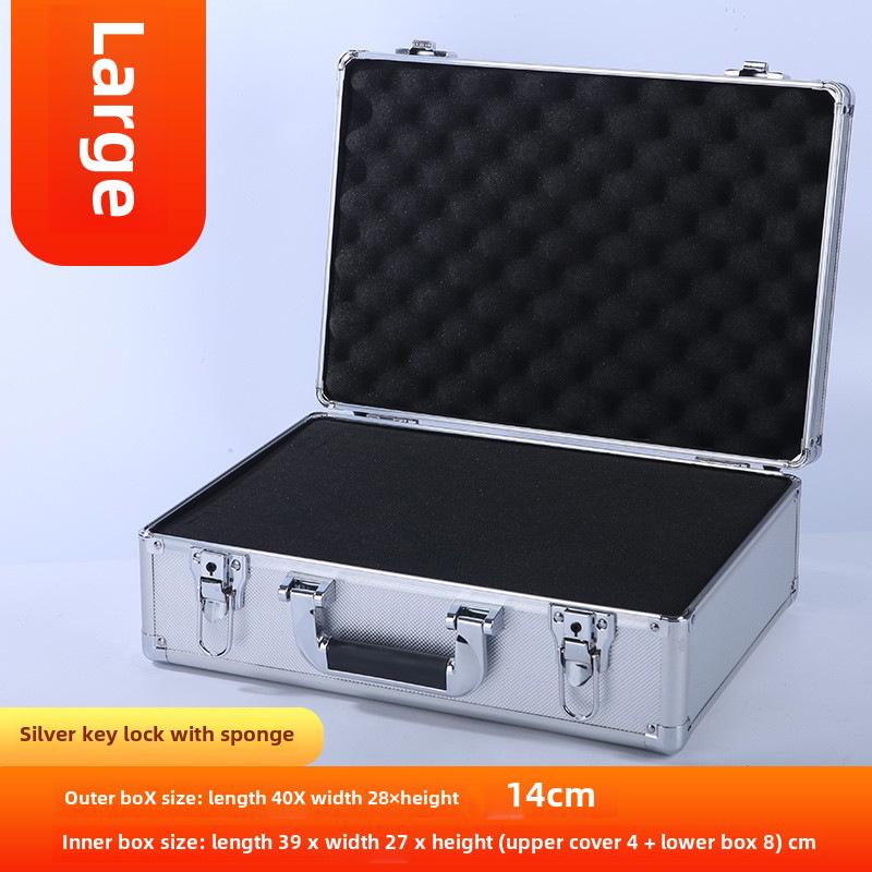 Портативный ящик для инструментов из алюминиевого сплава с замком для хранения оборудования, документов и наличных денег