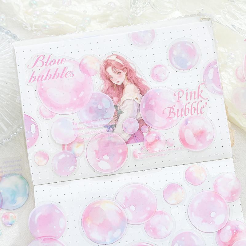 Journal GO 30pcs Kawaii Scrapbooking Stickers Fantasy Bubble Island Junk Journal Planner Cute Decorative Stationery Sticker