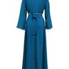 Luxury Women's Embroidered Dress for Muslim Parties, Waist Tied and Slim Fitting Long Style