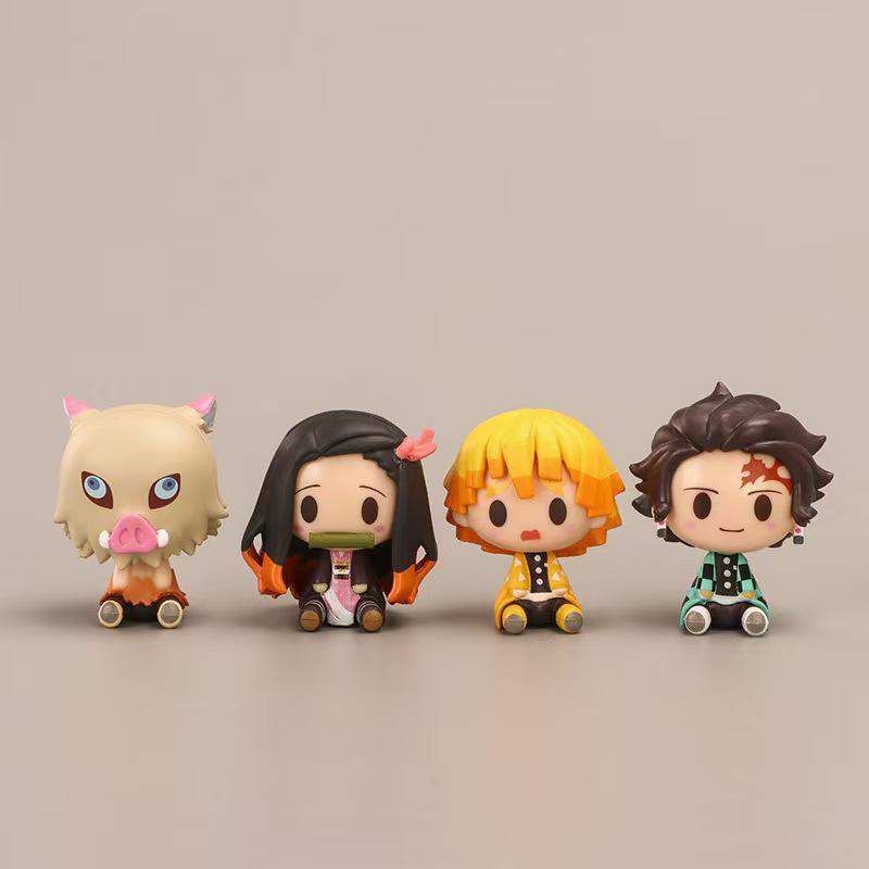Аниме Фигурка 4 шт./Набор Аниме Клинок Рассекающий Демонов Kimetsu No Yaiba Фигурка Q Posket Камадо Танджиро Камадо Незуко Агацума Фигурка Игрушки