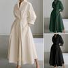 Women's Long Sleeve Button Down Shirt Dress Casual A-Line Midi Dress Loose Fit Lapel Collar Long Dress for Office Parties And Beach