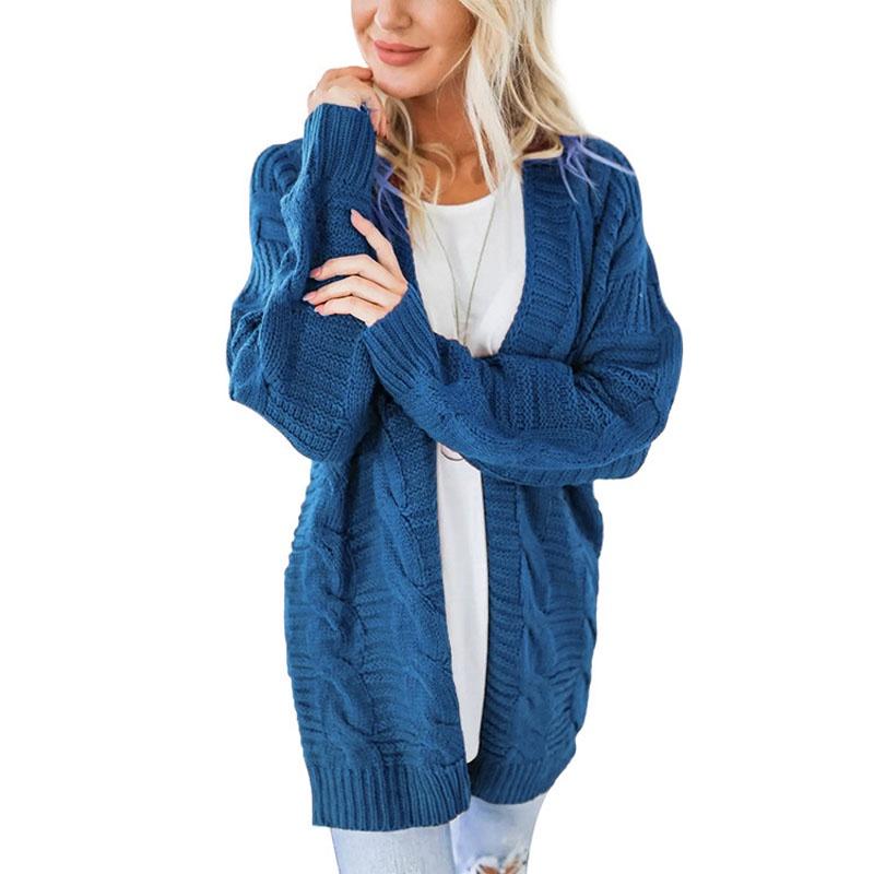 Fashionable Casual Knitted Sweater With Loose Long Sleeve Women Cardigan