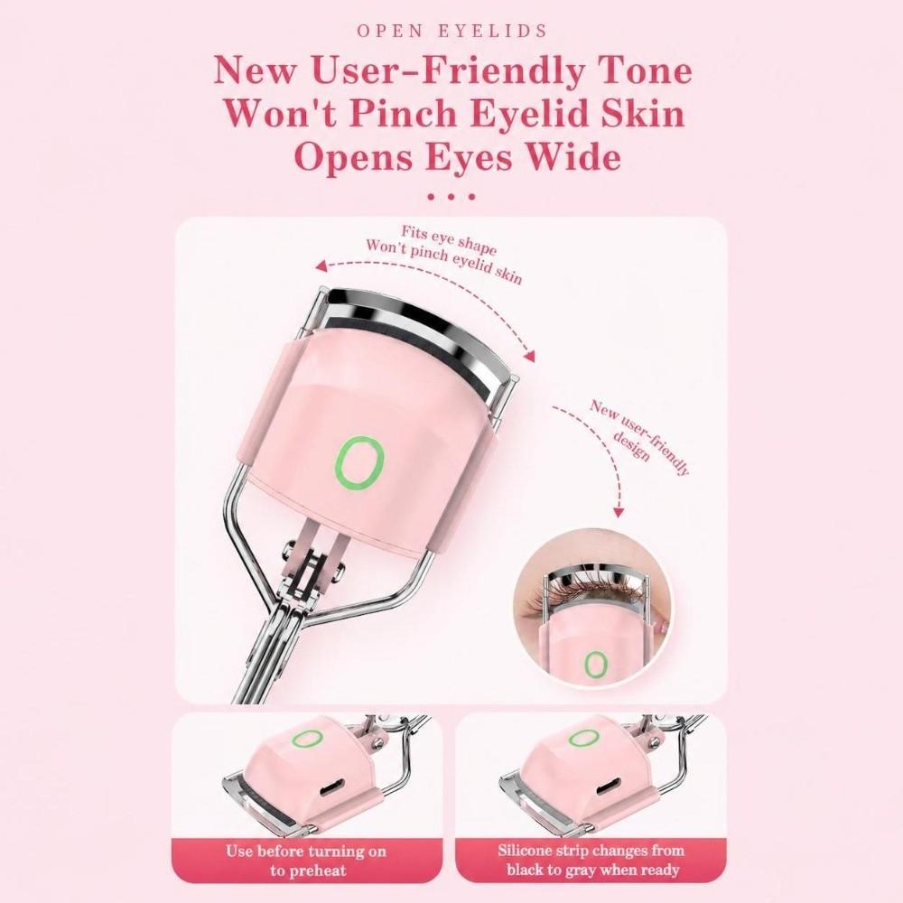 Portable Heated Eyelash Curler 2 Temperature Modes Eyelash Curling Tool Daily Makeup Styling