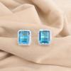 Швейцарский голубой топаз драгоценный камень 925 стерлинговое серебро ювелирные изделия циркон серьги-пусеты 0,57" CZE-6-8