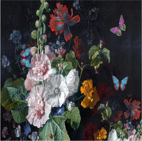 Фото Европейский Стиль 3D Стереоскопический Рельеф Цветочный Цветы Бабочка Настенная Фреска Гостиная Диван Обои