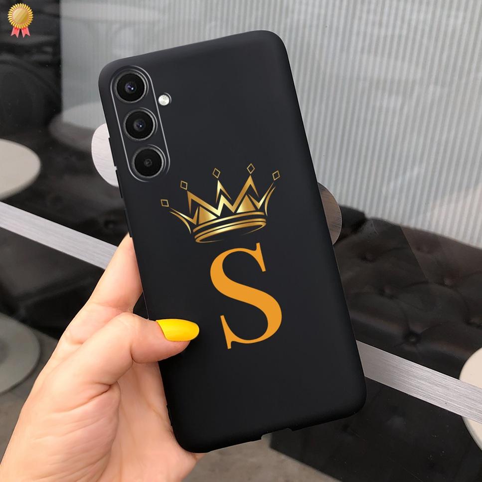 Для Samsung Galaxy A34 A 34 5G Чехол Роскошный Милый 26 Букв Цветы Корона Силиконовая Задняя Крышка Для Samsung A34 A 34 5G Чехол для Телефона