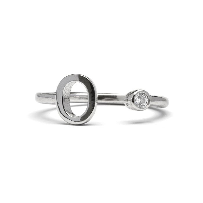 Bague - LUXENTER - Alphabet - Argent sterling 925 - Zircone cubique - Taille réglable