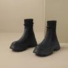 Thick Soled Short Boots for Women Elastic Knitted Slim Boots Height Increasing Martin Boots  Single Shoes  Thin Socks Boots