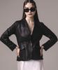Flask Lambskin Collarless Rider Jacket Woman-Bk