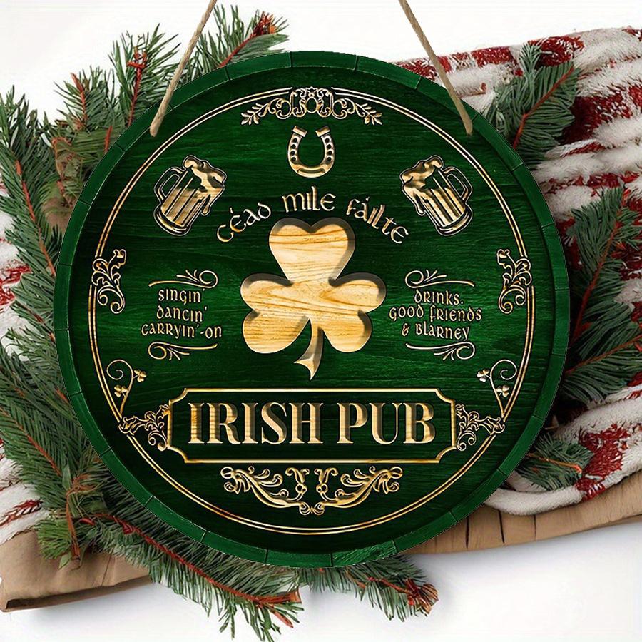 2D Flat 20cm St.patrick's Day Wooden Wall Hanging Decor - Car Balloon Universal Holiday Wooden Pendant, Home Decoration, Welcome Sign Party Decor Wood