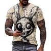 Летняя Мода Удобная Свободная Большая Футболка Смешное Животное 3D Печать Повседневная Дышащая Универсальная Круглый Вырез Короткий Рукав Мужская Футболка
