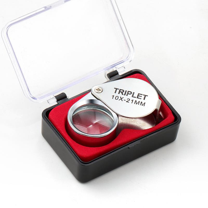 10x 20x 30X 21мм Металлическая Складная Стеклянная Линза Маленькая Портативная Ювелирная Часовая Идентификационная Лупа Инструмент