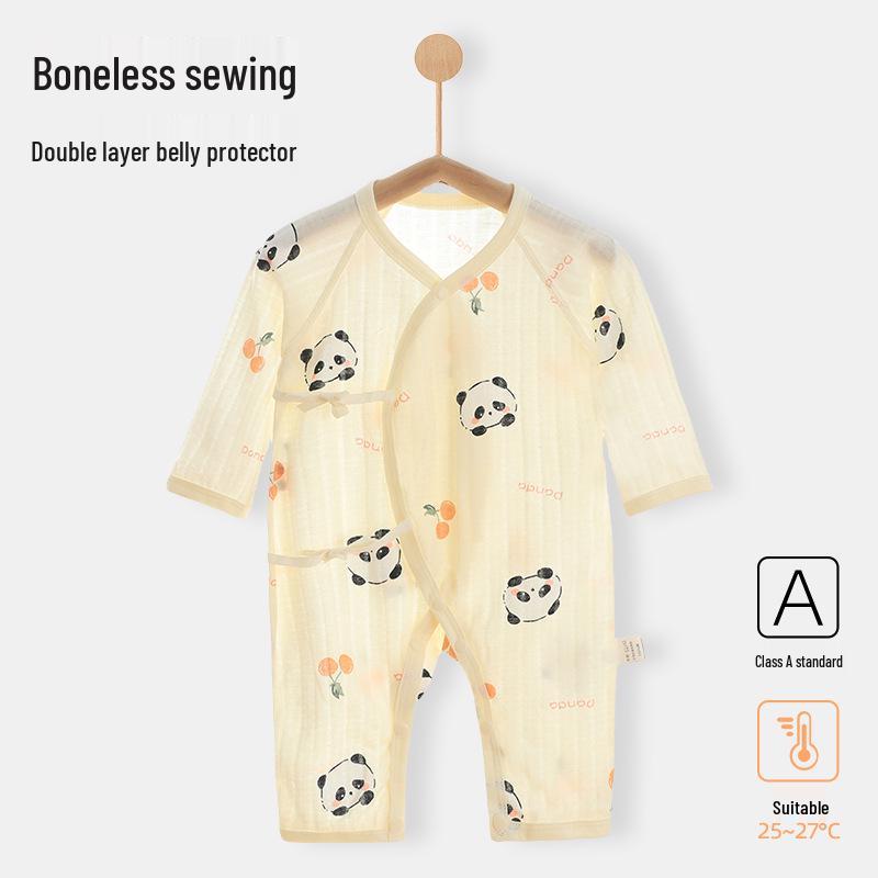 Летний хлопковый ромпер-монах с длинным рукавом и бабочкой для новорожденных