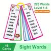 16sheet Double  Sides High-frequency English Word Learning Cards Children Reading Bookmarks Educational Toy Flash Cards