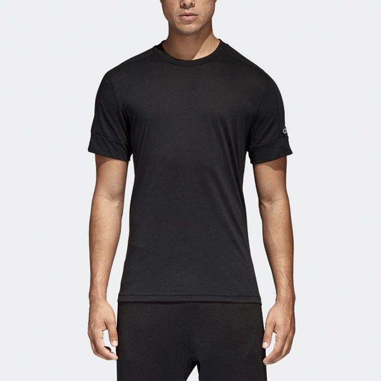 Adidas T Shirts Men's Black Crew Neck Moderate Straight Fit CG2097