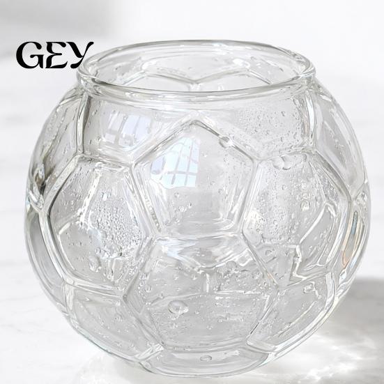 Unique Football Gift Soccer Beer Glass, Shaped Whiskey Cup, Large Capacity Sports Fan Glassware Drinking Mug for Craft Beer, Home Bar Glass