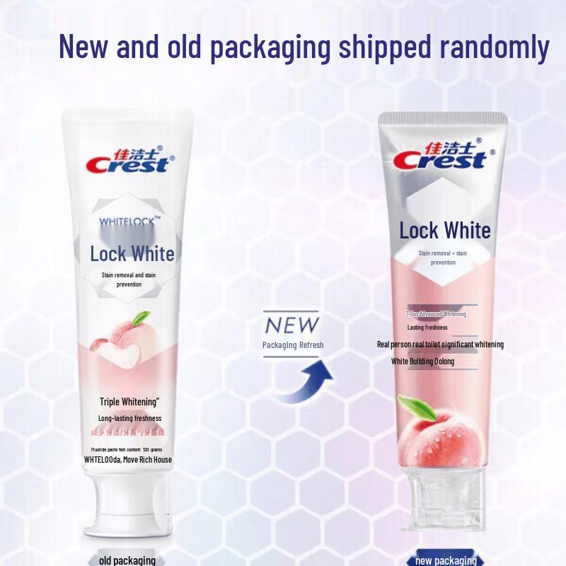 Crest Lock White Whitening Toothpaste, White Peach Oolong