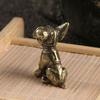 Solid Copper Puppy Miniatures Figurines Antique Brass Ornaments Cute  Dog Statue Tea Pet Desk Ornaments Home Decoration Crafts