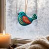 Handmade Felt Bird Ornament, Vintage Embroidery Bird Hanging Decoration, Handcrafted Colorful Bird Christmas Tree Ornament