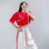 Women's Jazz Dance Suit: 2024 Summer Korean Short-Sleeve T-Shirt with Handsome Overalls - Kpop Performance Outfit.