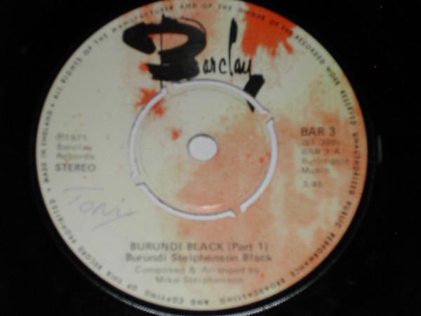 7inch Record BURUNDI BLACK - Burundi Black BAR3 Barclay 1971 UK Soul/Funk Used