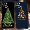 Роскошный мягкий чехол из ТПУ для iPhone 16 11 15 14 Pro MAX 12 13 7 8 Plus X XR XS SE 2022 Черный чехол Елка С Рождеством