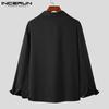 INCERUN Spring Mens Long Sleeve Shirt Solid Color Office Tops
