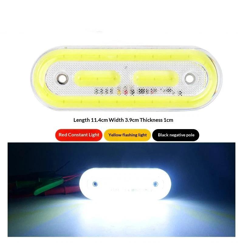 1Pcs COB Oval Vehicle Strobe Warning Light Constant Strobe Modes 12 to 80V Multiple Colors for RV Camper Road Trip Safety Alert