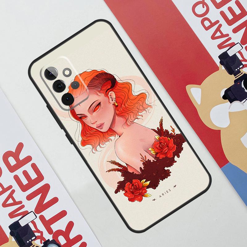 Чехол Horoscope Girl Скорпион Телец Дева Для Samsung Galaxy A06 A16 A36 A56 A55 A35 A33 A53 A13 A23 A17 A54 A34 A14 A52 A32 A15